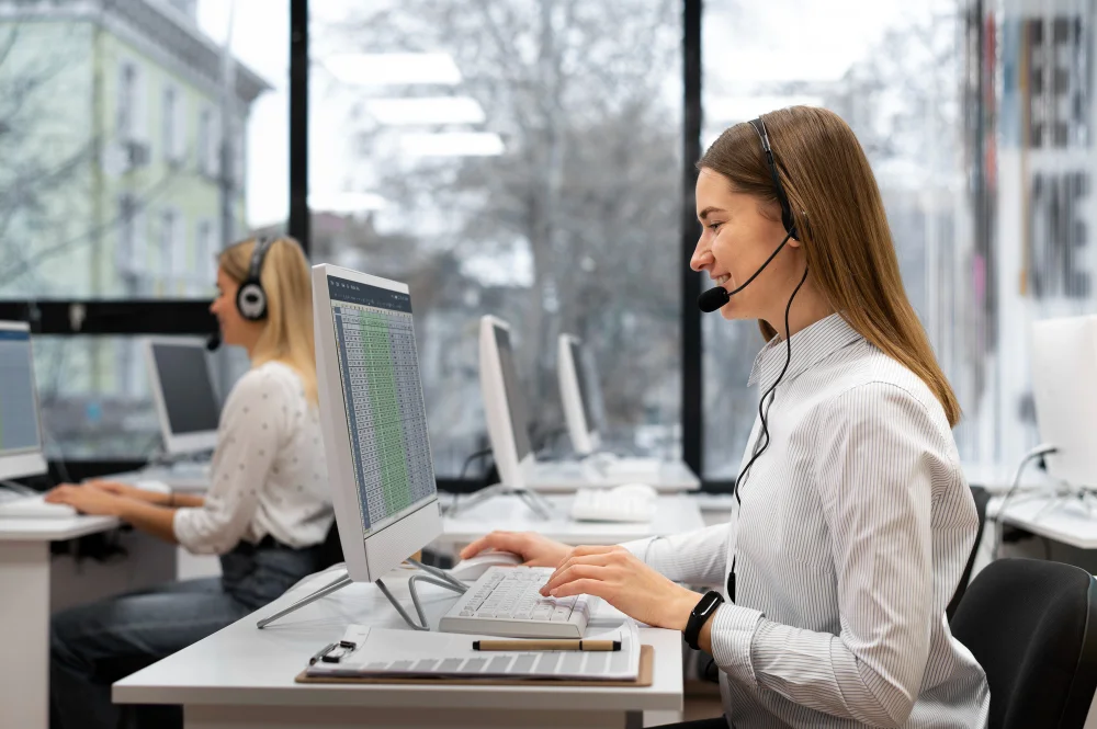 Trabajadora de call center