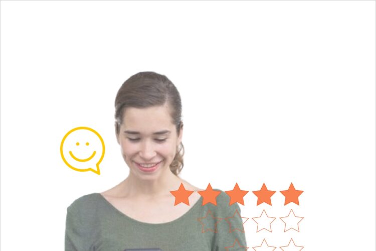 Mujer calificando servicio de call center para empresas