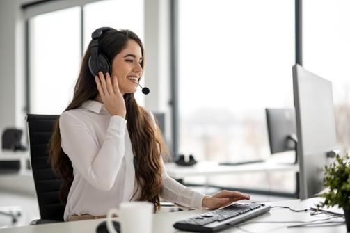 Operaria de call center de ventas